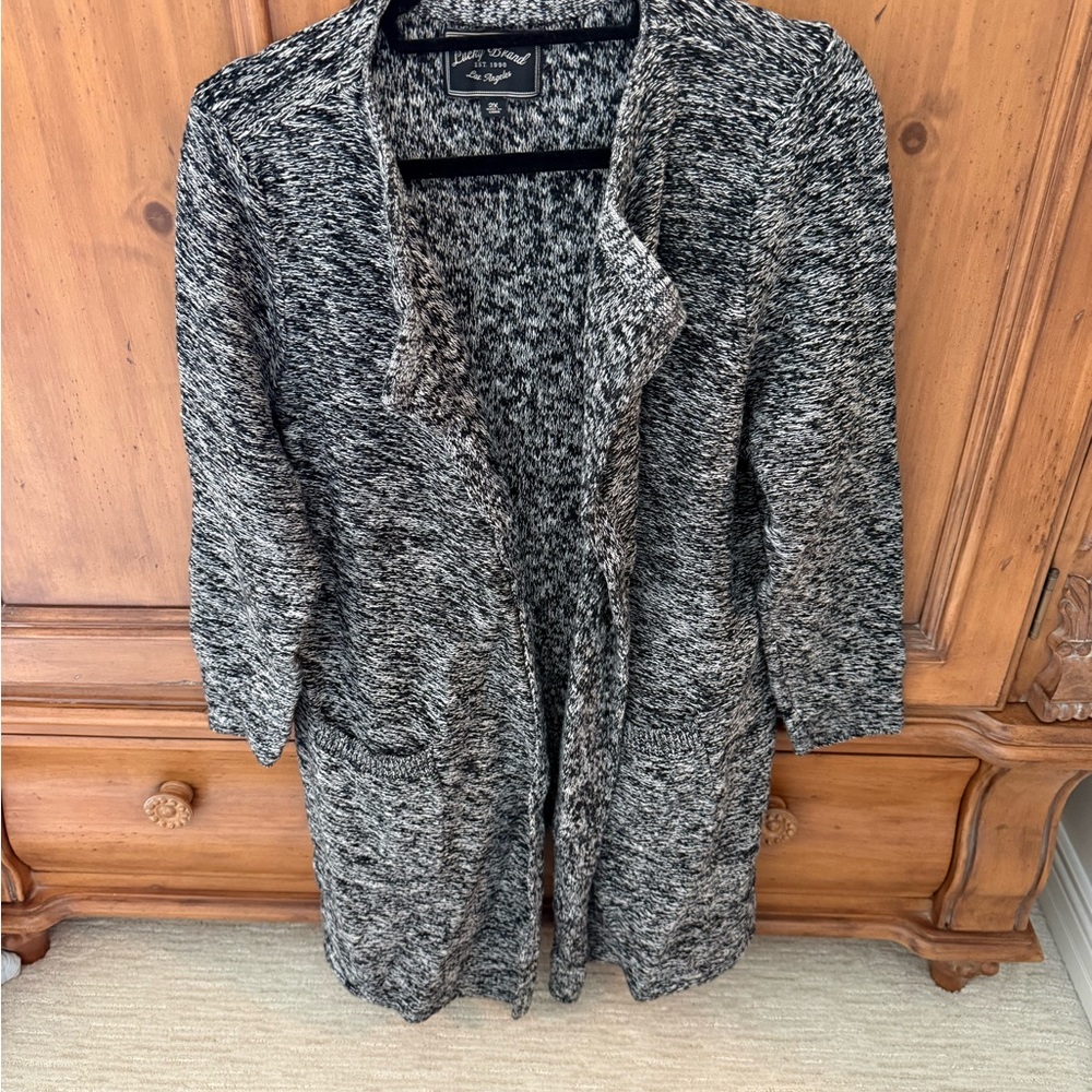 Lucky Brand Black and Gray Cardigan